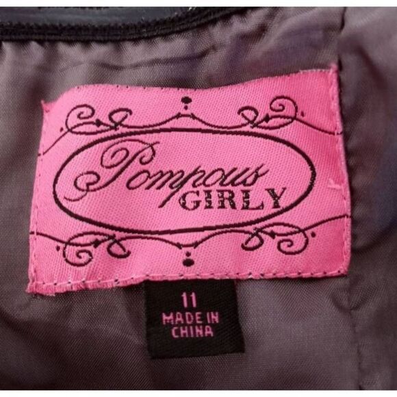 POMPOUS GIRLY PURPLE/GRAY STRAPLESS SATIN DRESS SZ.11 EUC. - Picture 6 of 7